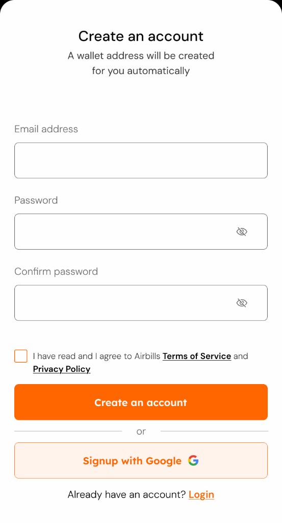 Create account