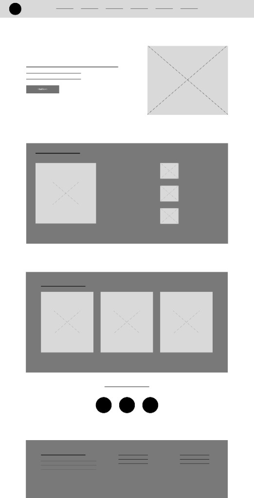 Desktop wireframe - home page layout
