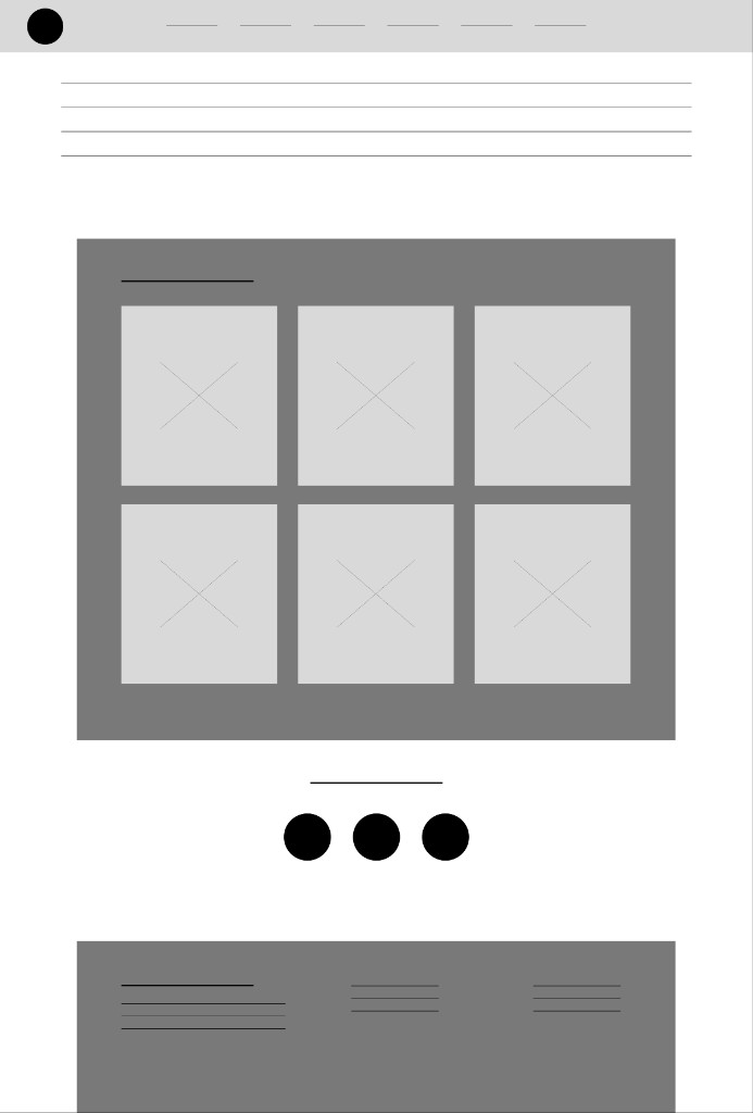 Desktop wireframe - newsletter page layout