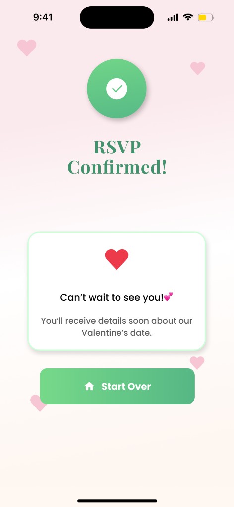 RSVP confirmed screen